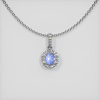 17.26 Ct. Blue Sapphire Pendant, 14K White Gold 1