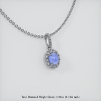 17.26 Ct. Blue Sapphire Pendant, 14K White Gold 2