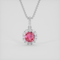 2.02 Ct. Padparadscha Sapphire Pendant, 14K White Gold 1