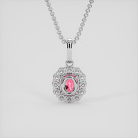 2.02 Ct. Padparadscha Sapphire Pendant, 14K White Gold 4