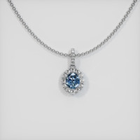 0.99 Ct. Sapphire Pendant, 14K White Gold 1