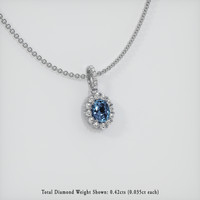 0.99 Ct. Sapphire Pendant, 14K White Gold 2