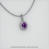 1.46 Ct. Sapphire Pendant, 14K White Gold 2