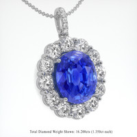 69.35 Ct. Blue Sapphire Pendant, 18K White Gold 2