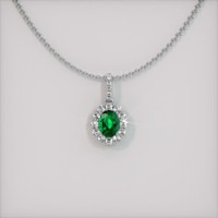 0.98 Ct. Emerald Pendant, 18K White Gold 1