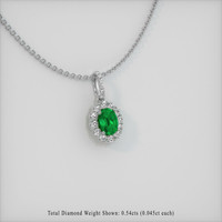 Emerald Pendant 0.98 Ct. 18K White Gold Preview