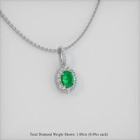 Emerald Pendant 0.65 Ct., 18K White Gold Preview