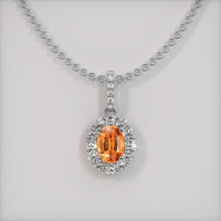 0.93 Ct. Gemstone Pendant, 18K White Gold 1