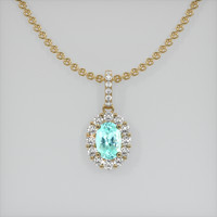 1.82 Ct. Gemstone Pendant, 14K Yellow Gold 1