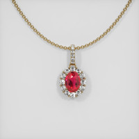 2.03 Ct. Ruby Pendant, 14K Yellow Gold 1