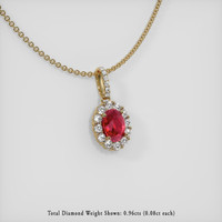 2.03 Ct. Ruby Pendant, 14K Yellow Gold 2