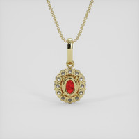 1.11 Ct. Ruby Pendant, 14K Yellow Gold 4