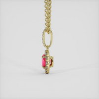 0.45 Ct. Pinkish Red Ruby Pendant, 14K Yellow Gold 3