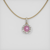 2.88 Ct. Reddish Pink Sapphire Pendant, 14K Yellow Gold 1