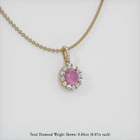 2.88 Ct. Reddish Pink Sapphire Pendant, 14K Yellow Gold 2