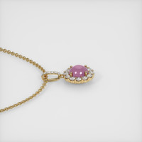 2.88 Ct. Reddish Pink Sapphire Pendant, 14K Yellow Gold 3