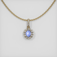 17.26 Ct. Blue Sapphire Pendant, 14K Yellow Gold 1