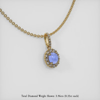17.26 Ct. Blue Sapphire Pendant, 14K Yellow Gold 2