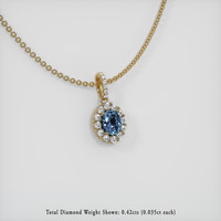 0.99 Ct. Sapphire Pendant, 14K Yellow Gold 2