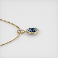 0.99 Ct. Greenish Blue Sapphire Pendant, 14K Yellow Gold 3