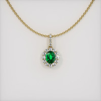 0.98 Ct. Emerald Pendant, 18K Yellow Gold 1