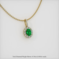 0.98 Ct. Emerald Pendant, 18K Yellow Gold 2