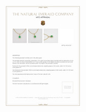 Emerald Pendant 1.05 Ct., 18K Yellow Gold Appraisal