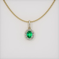 0.65 Ct. Emerald  Pendant - 18K Yellow Gold