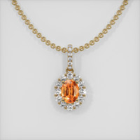 0.93 Ct. Gemstone Pendant, 18K Yellow Gold 1