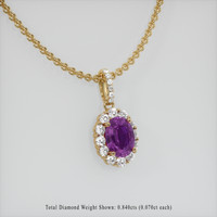 1.47 Ct. Gemstone Pendant, 18K Yellow Gold 2