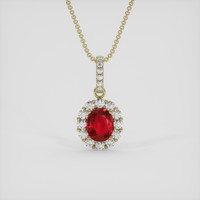 1.11 Ct. Ruby Pendant, 18K Yellow Gold 1