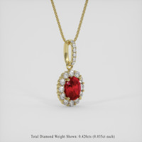 1.11 Ct. Ruby Pendant, 18K Yellow Gold 2