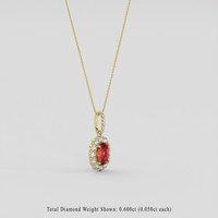 1.50 Ct. Padparadscha Sapphire Pendant, 18K Yellow Gold 2