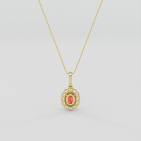1.50 Ct. Padparadscha Sapphire Pendant, 18K Yellow Gold 4