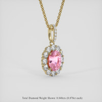 2.16 Ct. Pink Sapphire Pendant, 18K Yellow Gold 2