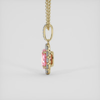 2.16 Ct. Pink Sapphire Pendant, 18K Yellow Gold 3