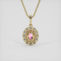 2.16 Ct. Pink Sapphire Pendant, 18K Yellow Gold 4