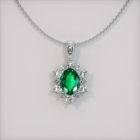 1.21 Ct. Emerald Pendant, Platinum 950 1