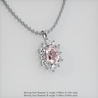 3.10 Ct. Gemstone Pendant, Platinum 950 2