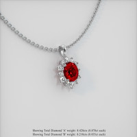 2.27 Ct. Ruby Pendant, Platinum 950 2