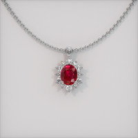 2.35 Ct. Ruby Pendant, Platinum 950 1