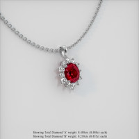 2.35 Ct. Ruby Pendant, Platinum 950 2