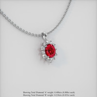 2.18 Ct. Ruby Pendant, Platinum 950 2