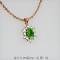 0.73 Ct. Gemstone Pendant, 14K Rose Gold 2