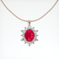 2.35 Ct. Ruby Pendant, 14K Rose Gold 1