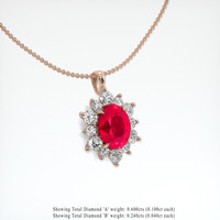 2.35 Ct. Ruby Pendant, 14K Rose Gold 2