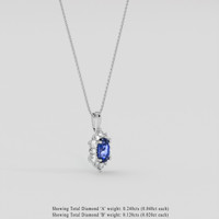 1.00 Ct. Blue Sapphire Pendant, Silver 2