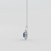1.00 Ct. Blue Sapphire Pendant, Silver 3