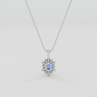 1.00 Ct. Blue Sapphire Pendant, Silver 4