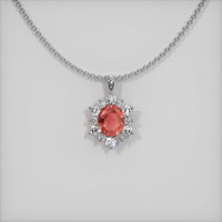 2.06 Ct. Padparadscha Sapphire Pendant, 14K White Gold 1